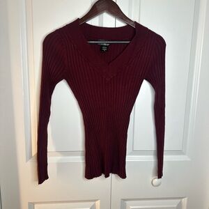 Always Burgundy Ribbed Sweater